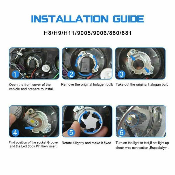 

car headlights parts led accessories lighting bulbs fog lights 6 pcs