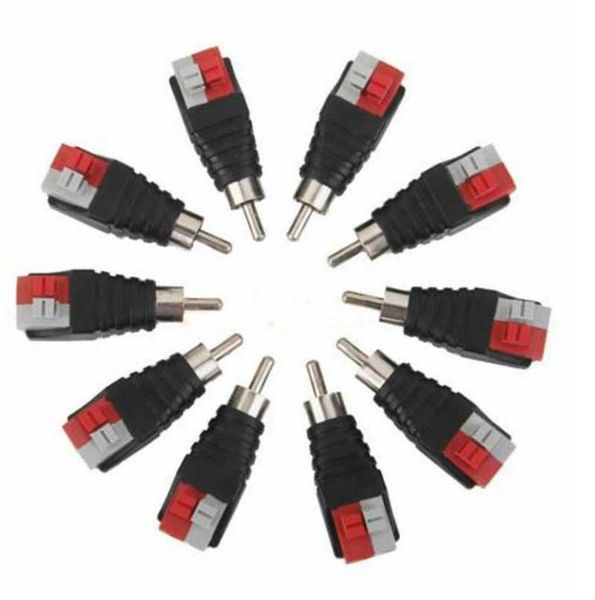 

walkie talkie 10pcs speaker wire cable to audio male rca connector adapter jack plug pip be