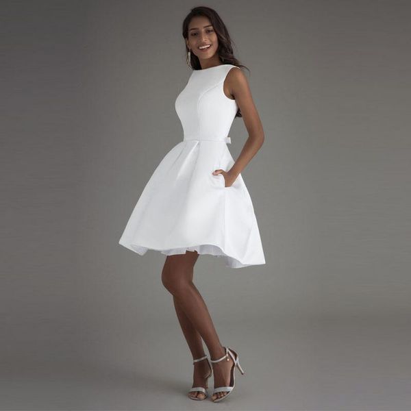 

white elegant o-neck sleeveless formal party dress office lady classic short banquet gown backless exquisite prom dresses ethnic clothi, Red