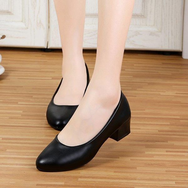 

dress shoes casual black beige ladies 2021 drop classic round toe square heels pumps women shallow office work woman