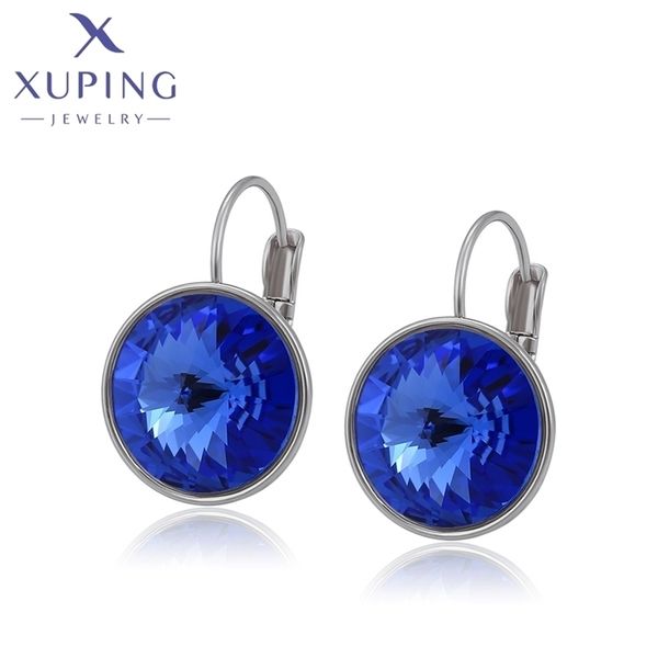 

xuping jewelry fashion elegant round trendy style crystal earring for women gift 220210, Golden;silver