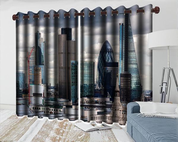 

curtain & drapes 3d blackout beautiful city scenery elegant living room bedroom bar office mural po
