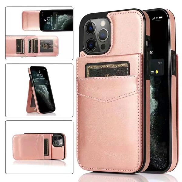 

bracket leather shell phone cases with card package for iphone 12 11 pro promax x xs max 7 8 plus samsung s10 s20 note10 note20