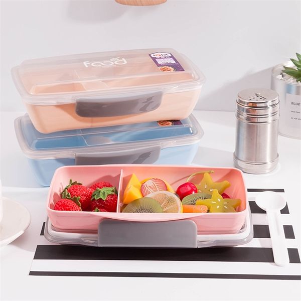 Plastique 750 ML sans BPA boîte à lunch pour enfants micro-ondes conteneur de stockage des aliments salade de fruits Spa pique-nique école 210423