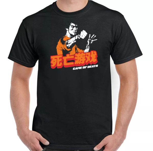 

bruce lee t shirt mens game of death mma martial arts film, White;black