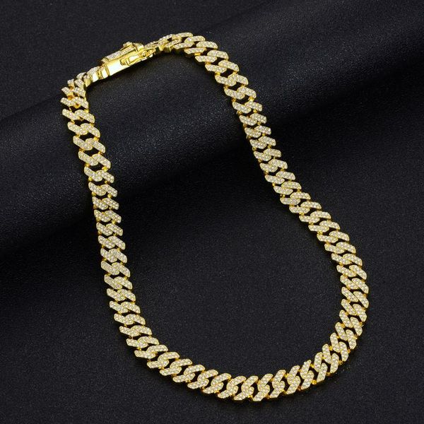 

chains 12mm cuban necklace gold can be full of diamonds fashion men's and women's hip hop trend ins wind clavicle chain, Silver
