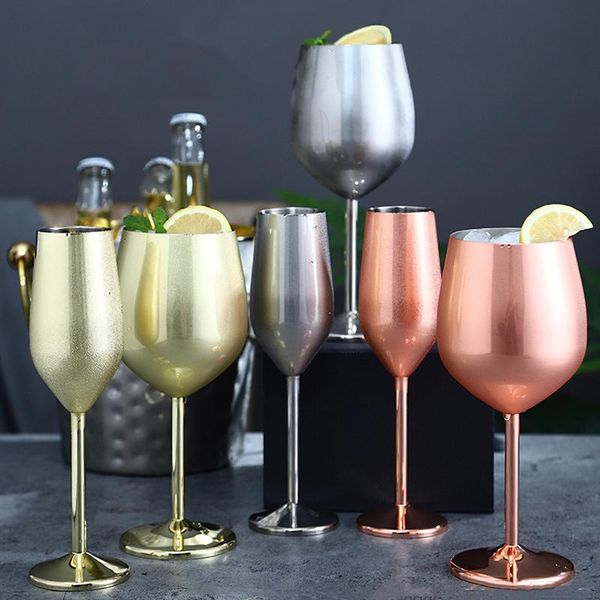 

wine glasses 304 stainless steel red glass champagne plating goblet juice drink cocktail whiskey party decoration set