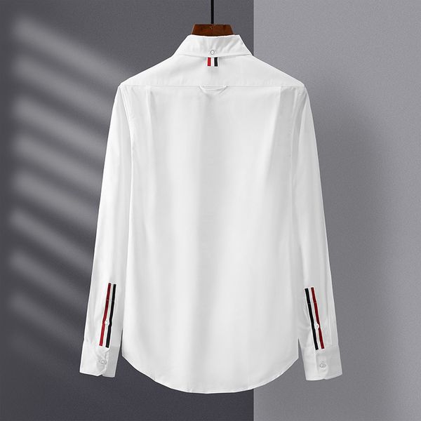 

design clothing casual long sleeve oxford spinning korean slim fit trend and women's lovers' white temperament handsome shirt, White;black