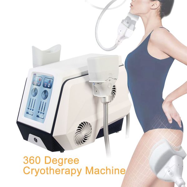 Tragbare Kryotherapie-Schlankheitsmaschine Sechs Behandlungshände Doppelkinnentfernung Cool Tech Sculpting Salon Heimgebrauch Körperformausrüstung zur Fettentfernung