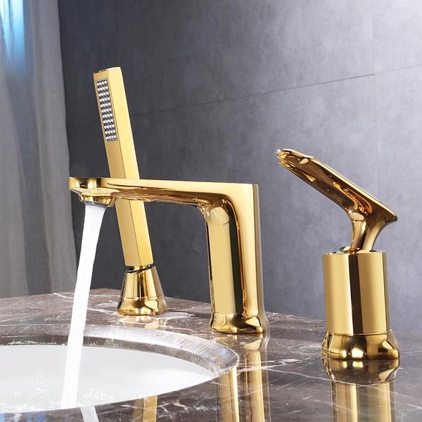 

wash basin brass bathroom mixer water tap antique gold sink faucet three hole bathtub shower taps faucets