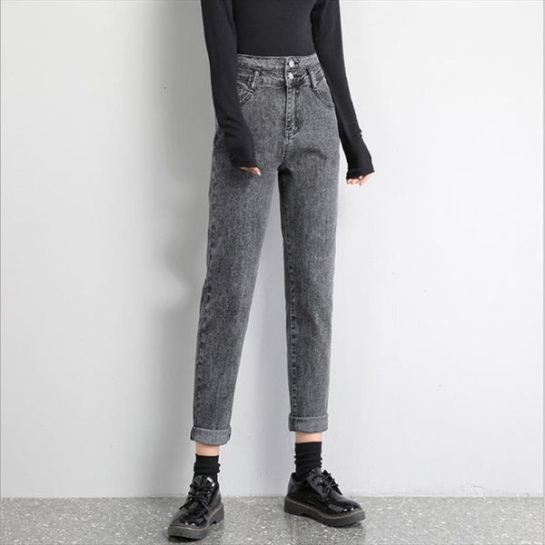 

casual straight long black women jean denim pants without belt n0007, Blue