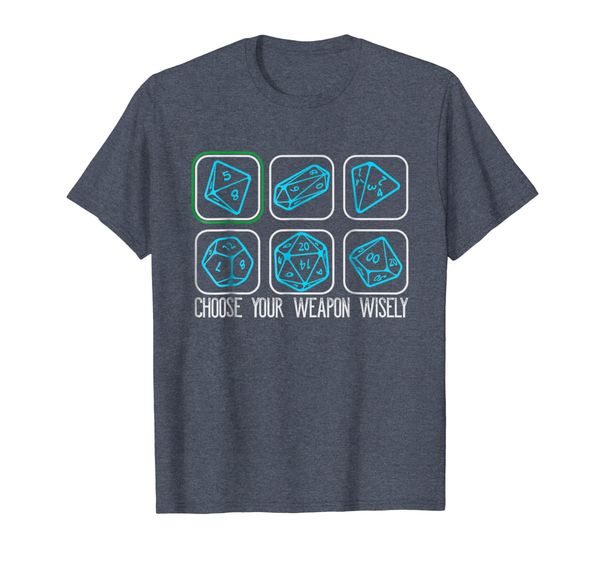 

choose your weapon wisely role play rpg board game t-shirt, White;black