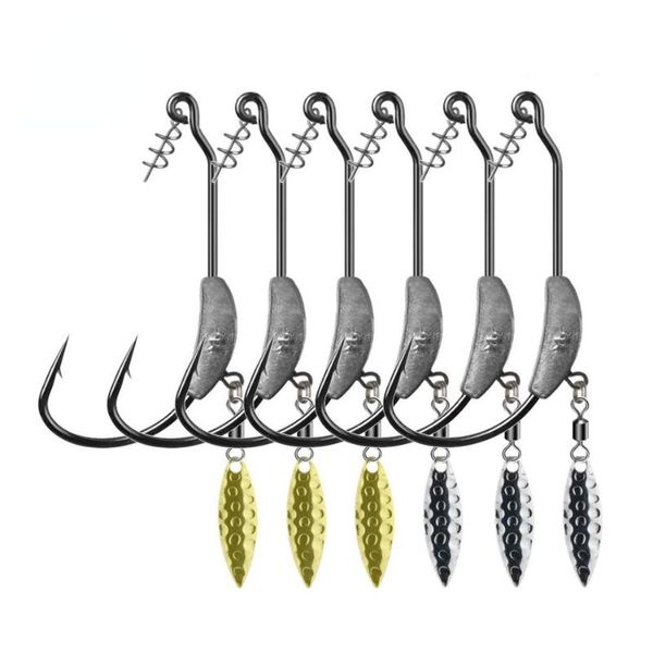 

fishing hooks 3pcs/lot 4.5g 5.5g 7.2g jig head fish hook for soft bait of carbon steel with rattle spoon