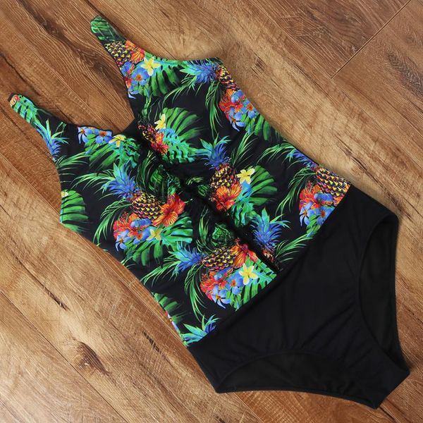 

leopard one piece swimsuit 2021 floral swimwear women plus size swimming suit maillot de bain femme female monokini one-piece suits