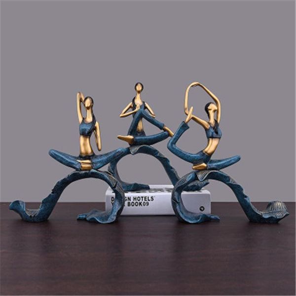 

decorative objects & figurines european style yoga girl resin crafts home decor living room decoration classroom wine cabinet desk study fur