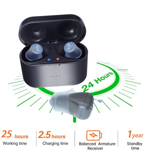 

rechargeable hearing aids sr81 digital audifonos 8-channels adjustable tone mini size invisible ear sound amplifier for deafness