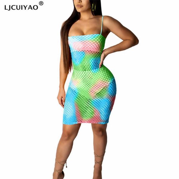 

casual dresses women bodycon perspective party backless spaghetti straps clubwear mini low neck gradient drop ksxi, Black;gray