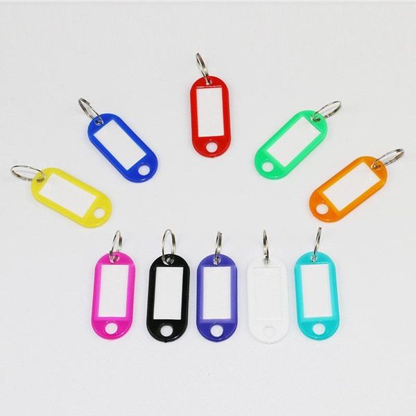

keychains key tags rings plastic fob tag choose your colour name label id, Silver
