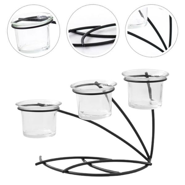 

candle holders 1pc year iron candlestick candleholder dinner decor black