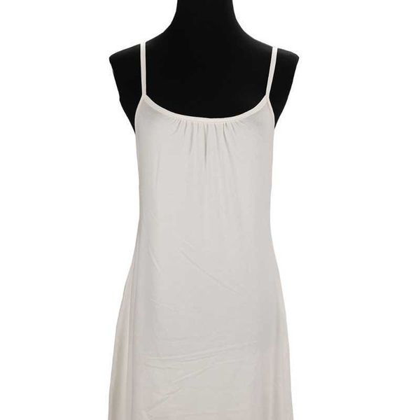 

plus size women's full slips solid cotton spaghetti strap petticoat ladies under dress female women slip summer vestidos 210324, Black;gray