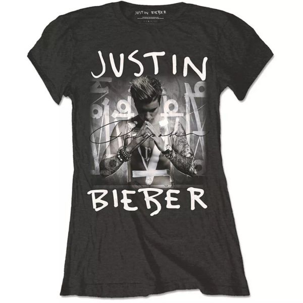 

ladies justin bieber purpose rock licensed ladies t-shirt women, White;black