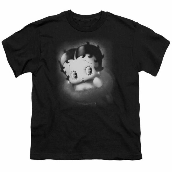 

Betty Boop Vintage Star Kids Youth T Shirt Licensed Cartoon Tee Black, White;black