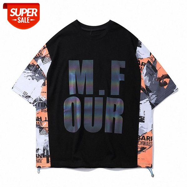 

national tide high street hip-hop letter printed t-shirt brand oversize panda illustration print short-sleeved tee #sh90, White;black