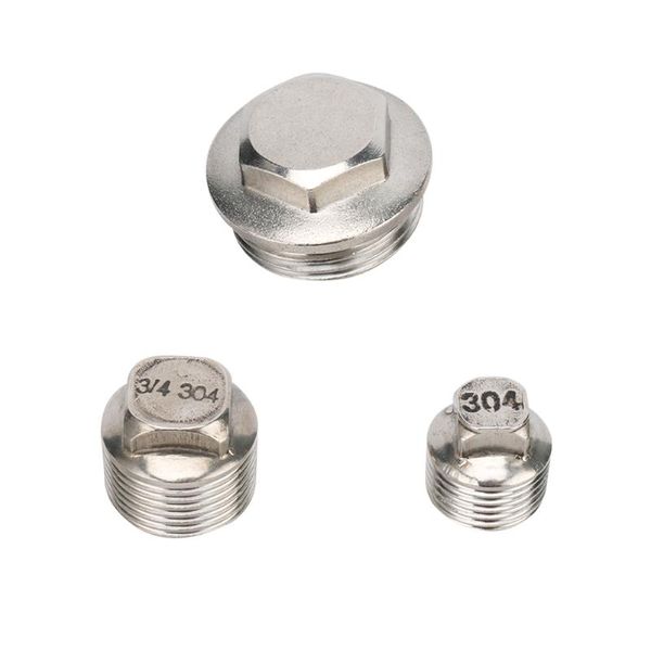 

watering equipments stainless steel 1/2" 3/4" 1" male thread end cap squrae head plug water gas oil plumbing pipe fittings