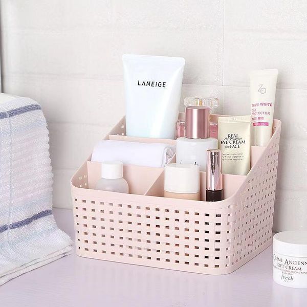 

storage boxes & bins cosmetics organizer nail polish makeup tools pen holder rack 3 lattices jewelry brush case office desk