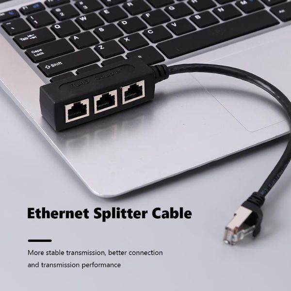 

hubs splitter ethernet rj45 cable adapter 1 male to 3 female ports lan network connector wire