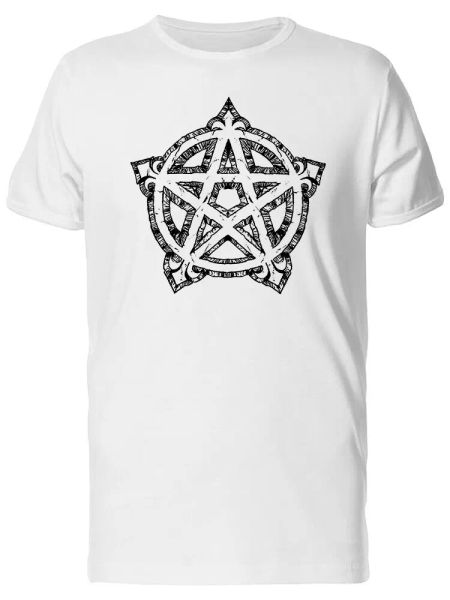

sketch of a pentagram men's tee -image by shutterstock, White;black