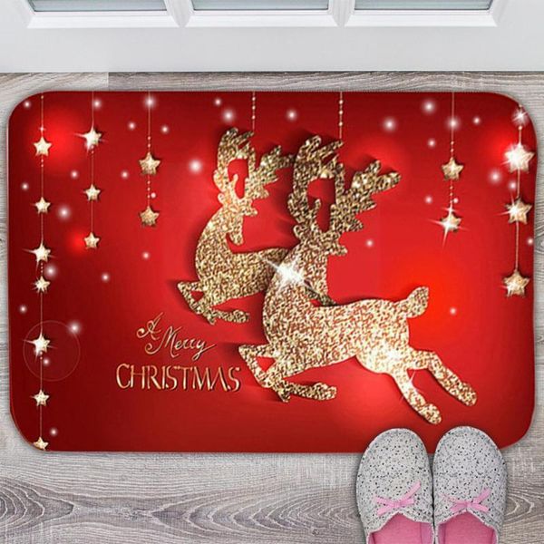 

carpets marry christmas door mat santa claus flannel carpet anti-slip room home bedroom gifts ornament decorations living xm m1b0