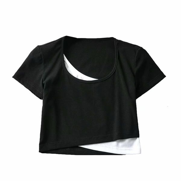 

women's sweaters 2021 female fashion solid seam-collar thin fit short shirt top, White;black