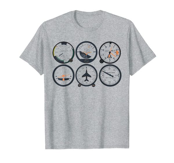 

pilot's six pack | basic six flight instruments aviation tee, White;black