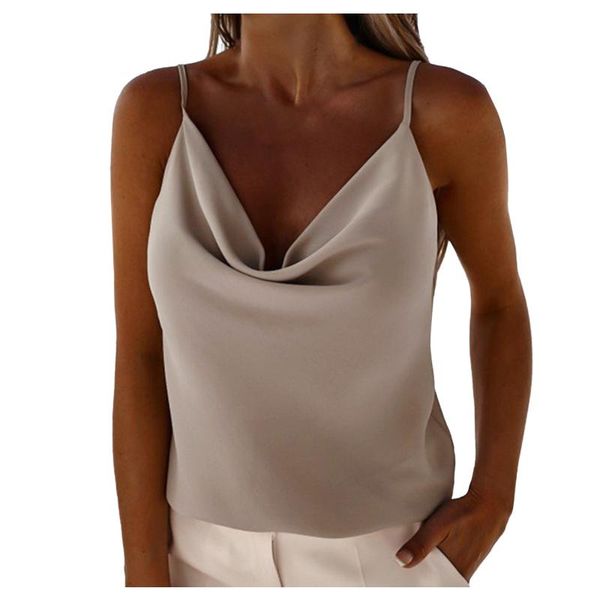

women's tanks & camis shirt summer fashion solid color temperament off shoulder v-neck halter strap casual #463, White