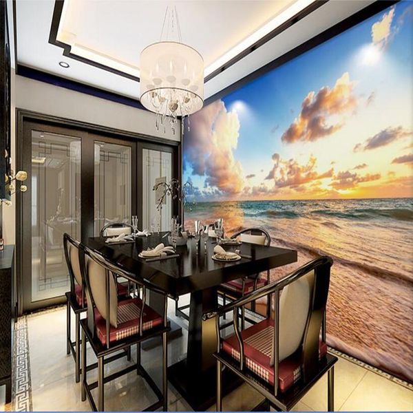 

wallpapers po custom various size hd sky beach landscape mural 3d wall murals scenery background decoration