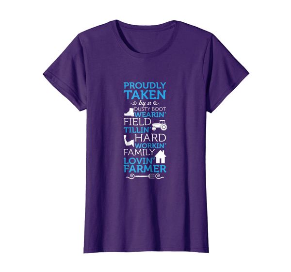 

womens proudly taken by a farmer, ladies t-shirt, White;black