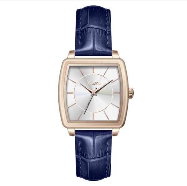 Scottie Brand Small Square Dial cwp Watch Cinturino in pelle da donna Orologi da studente Eleganti orologi da polso da ragazza al quarzo INS