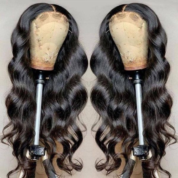 

lace wigs 13x1 front wig with baby hair middle part human natural hairline brazilian body wave, Black;brown