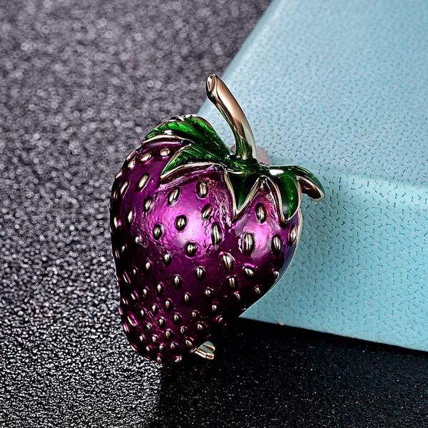 

pins, brooches zlxgirl strawberry shape fruit brooch enamel copper button for women child collar hat pins accessories jewelry, Gray