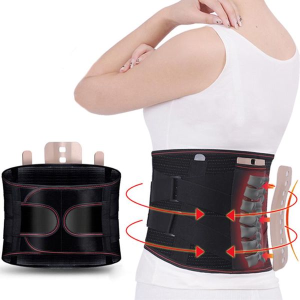

waist support dorak self-heating magnetic steel plates belt men women lumbar back brace, Black;gray