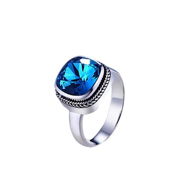 

wedding rings arrival solid sterling silver blue crystal ring women fashion, Slivery;golden