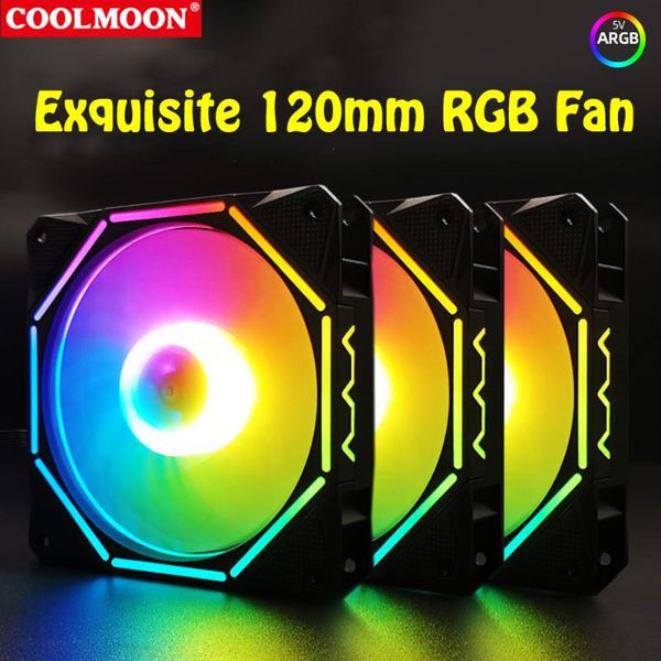 

coolmoon exquisite 120mm rgb pc chassis accessories heatsink fan cooling 6pin cooler dissipation for computer case fans & coolings