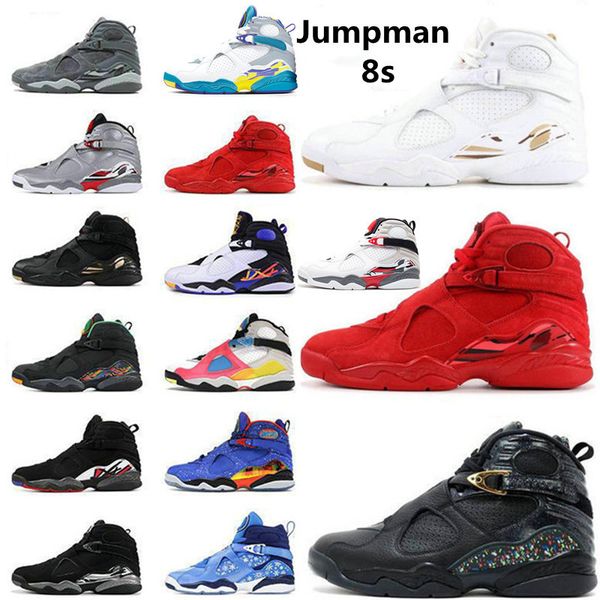 

2021 mens jorden jumpman 8 8s basketball shoes valentines day confetti ovo black se white multicolor raid chrome quai playoff trainers sneak