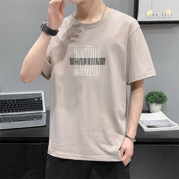 

men's t-shirts t shirt short summer pure cotton korean fashion casual round neck half sleeve loose t-shirt ceks, White;black