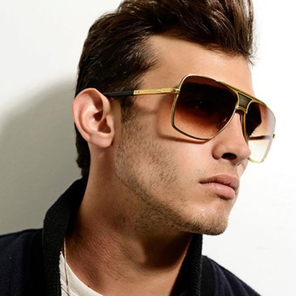 

aoze 2020 fashion metal gradient square frame men's brand design driving sunglasses vintage sun glasses oculos de sol, Silver