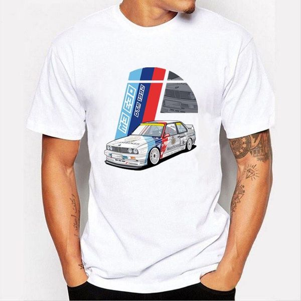 

men's t-shirts short sleeve round neck t-shirt printed with red car plus size brand comfortable, White;black