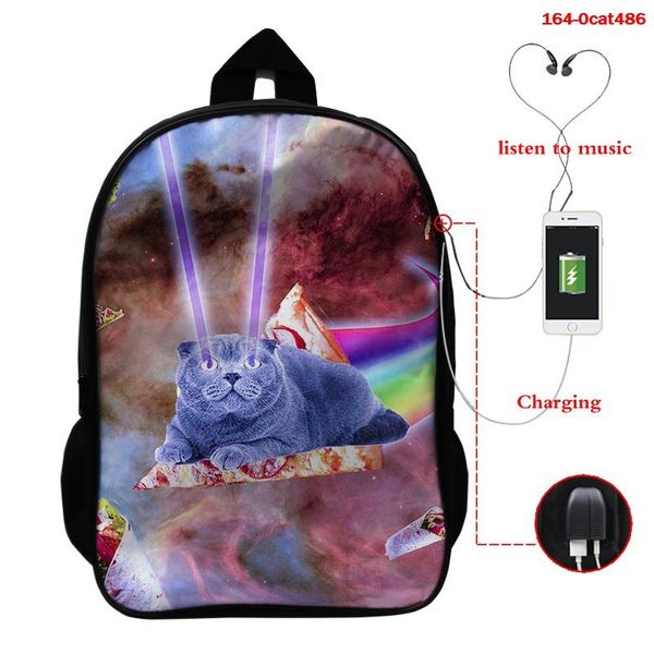

backpack cat print 3d school for girls boys children book bag animal cute female teen mochila men travel bags
