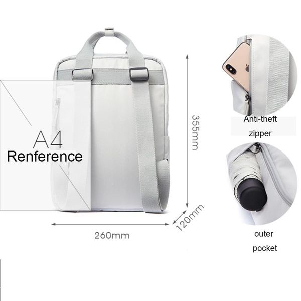 

backpack white lapwomen square waterproof ladies school backpacks for girl college bag with handle travel bagback