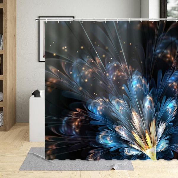 

shower curtains floral plant black curtain waterproof fabric bathroom decor art poster colorful flower leaf printing with 12 hook